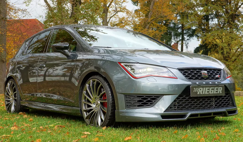 Rieger Spoilerlippe für Seat Leon (5F) - 5-tür. 10.12-12.16 (bis Facelift) carbon optik