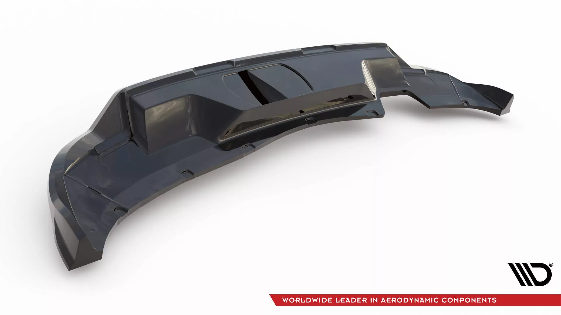 Hinten Splitter (mit Einem Vertikalem Balken) Skoda Kamiq Monte Carlo Mk1 Facelift Schwarz Hochglanz