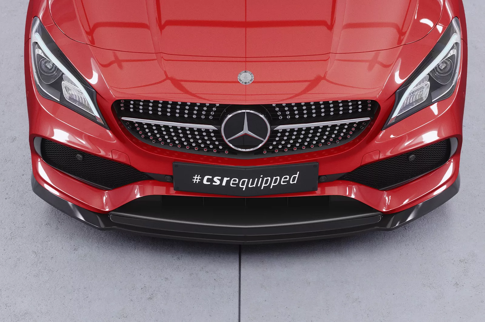 Cup-Spoilerlippe mit ABE für Mercedes Benz CLA 117 AMG-Line CSL522 Schwarz Strukturiert