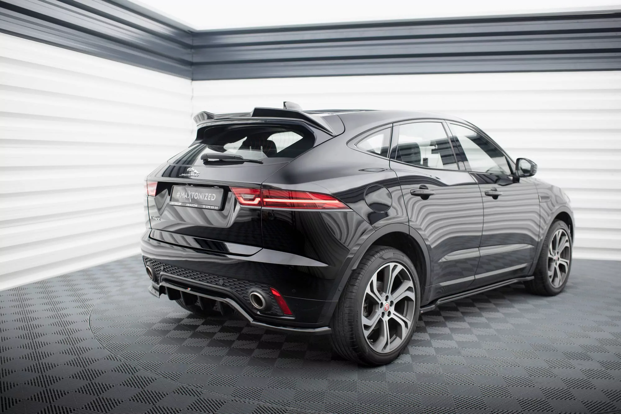 Spoiler CAP Für 3D Jaguar E-Pace R-Dynamic Mk1 Schwarz Hochglanz