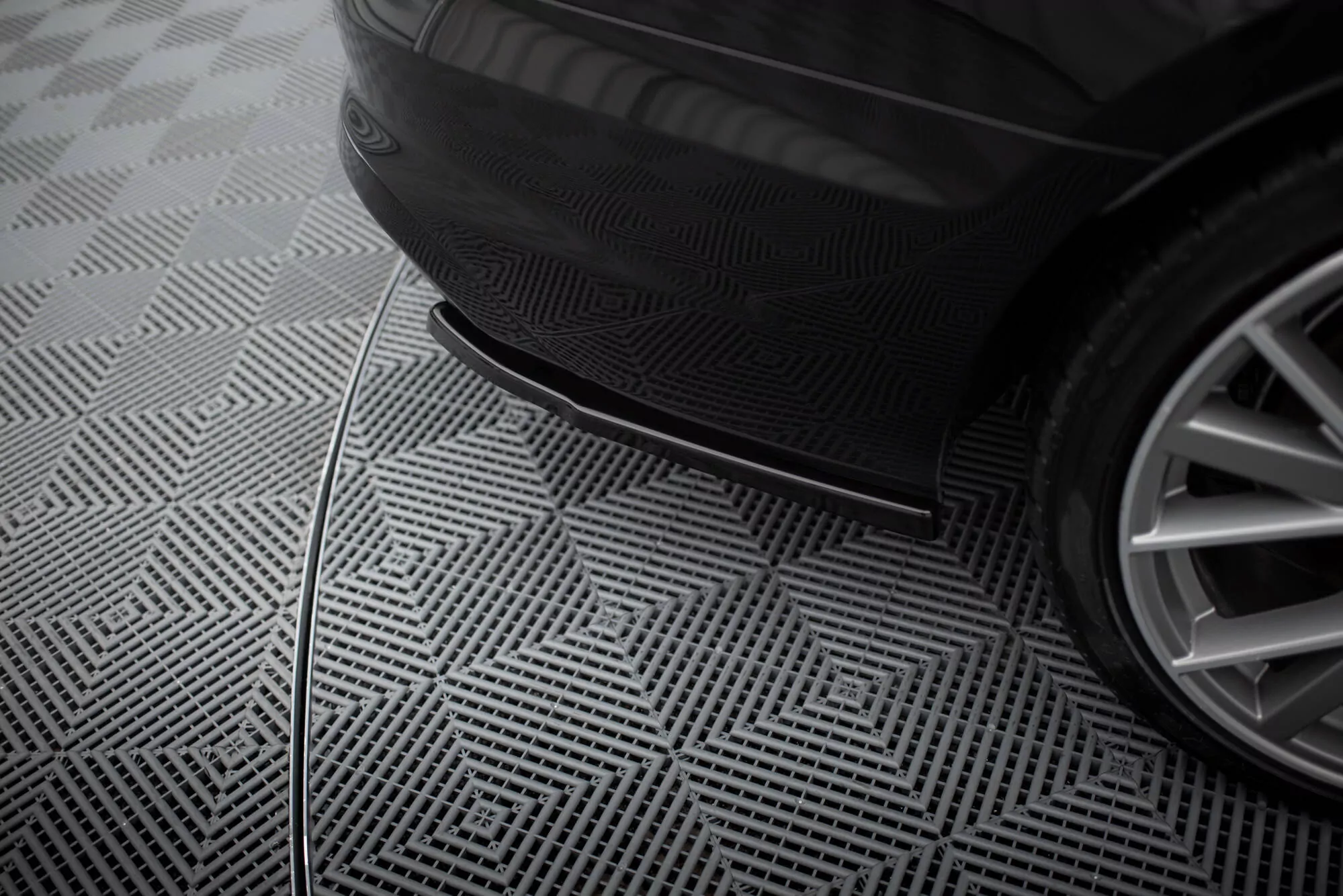 Heck Ansatz Flaps Diffusor Für Audi S4 B9 Facelift Schwarz Hochglanz