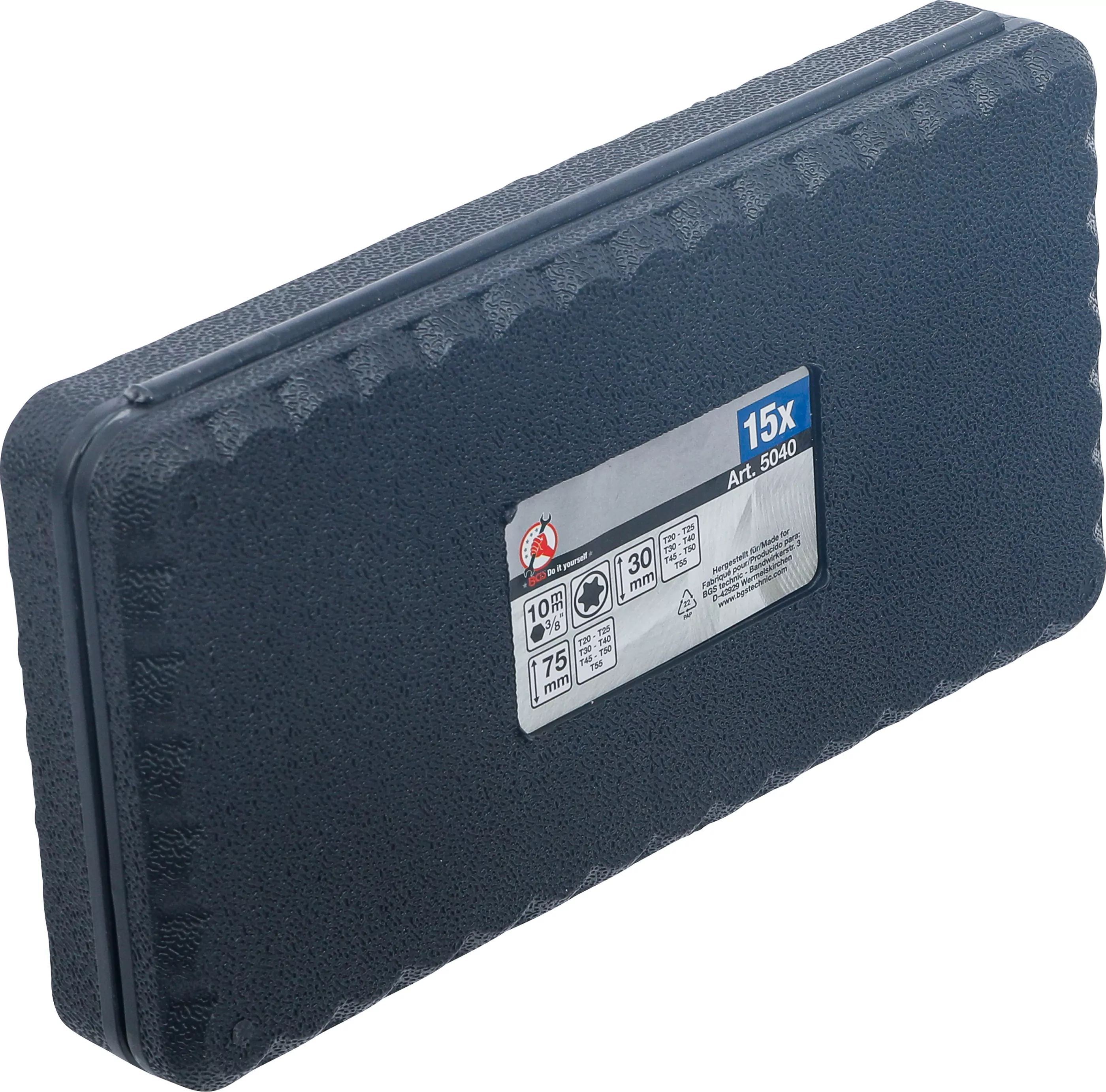 Bit-Satz | Antrieb Außensechskant 10 mm (3/8") | T-Profil (für Torx) | 15-tlg.