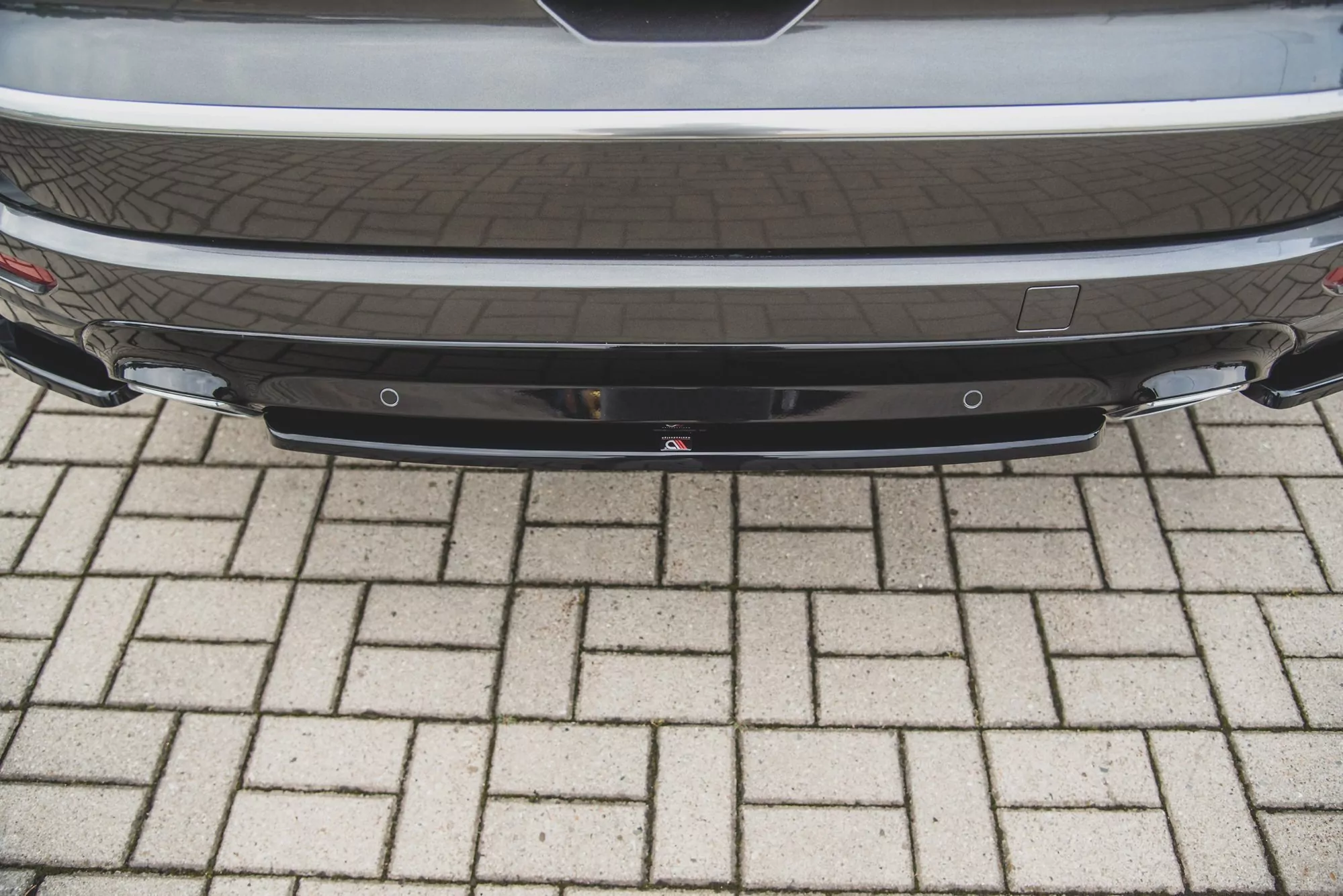 Mittlerer Diffusor Heck Ansatz Passend Für Ford S-Max Vignale Mk2 Facelift Schwarz Hochglanz