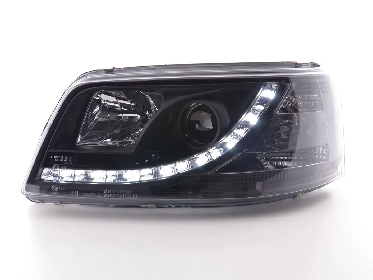 Scheinwerfer Set Daylight LED TFL-Optik VW Bus Typ T5 Bj. 03-09 schwarz
