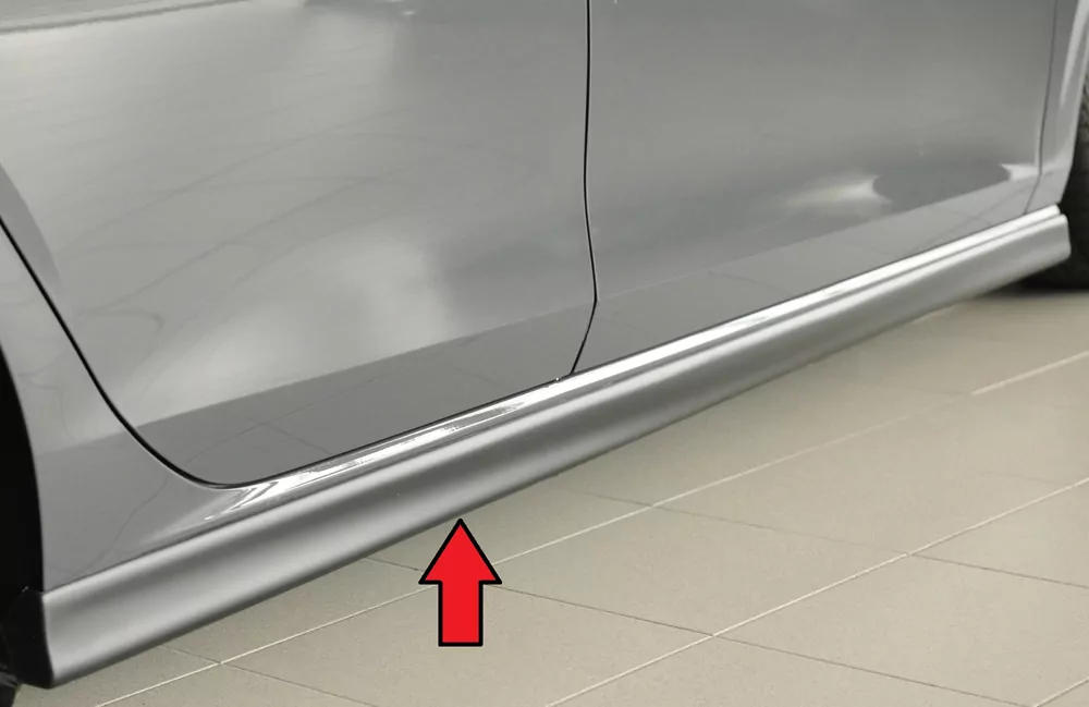 Rieger Seitenschweller rechts  (XS) matt schwarz für VW Golf 8 GTI 5-tür. 08.20-03.24 (bis Facelift)