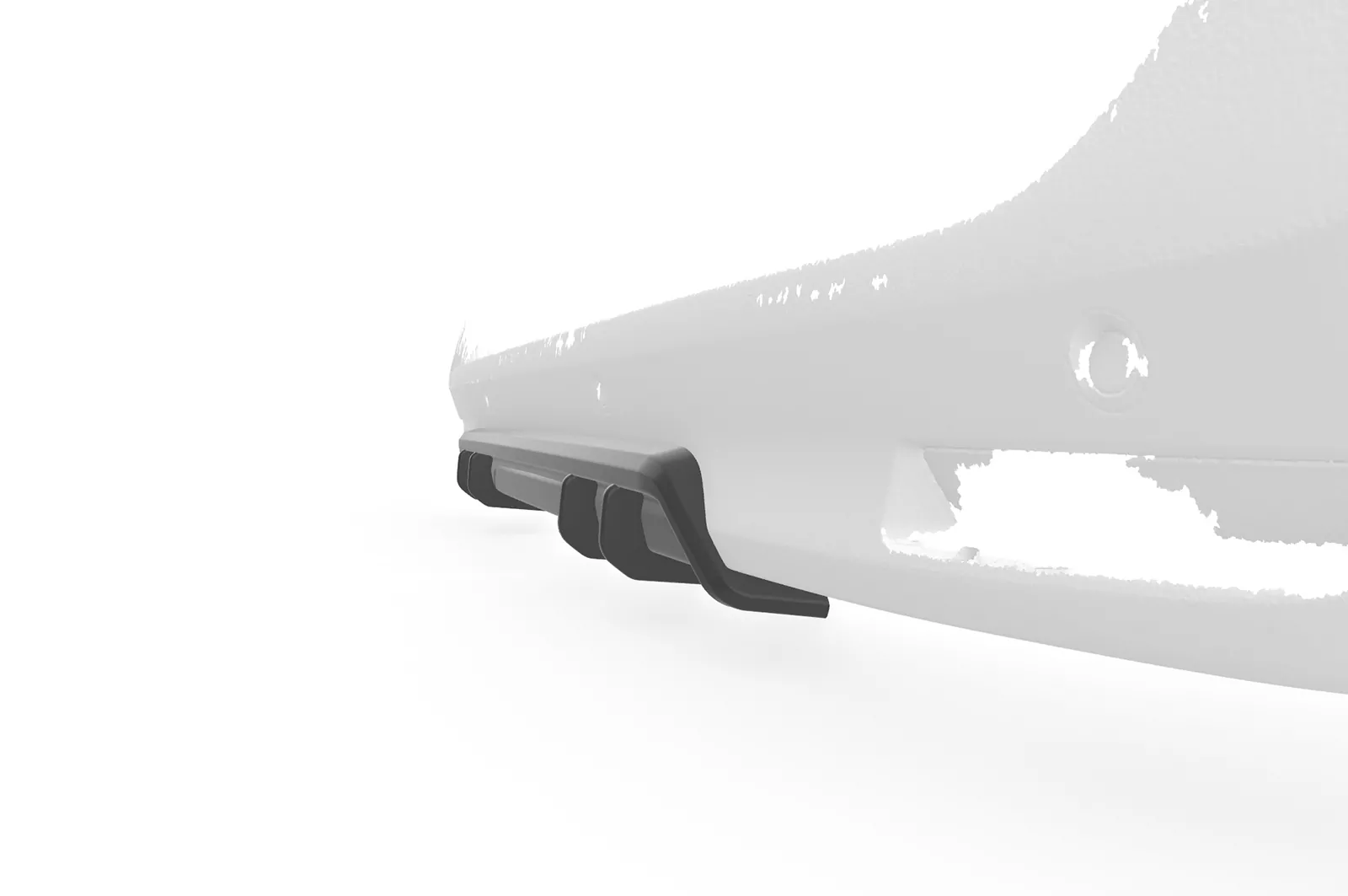 Heckansatz für Mercedes Benz V-Klasse 447 HA426 Schwarz Strukturiert