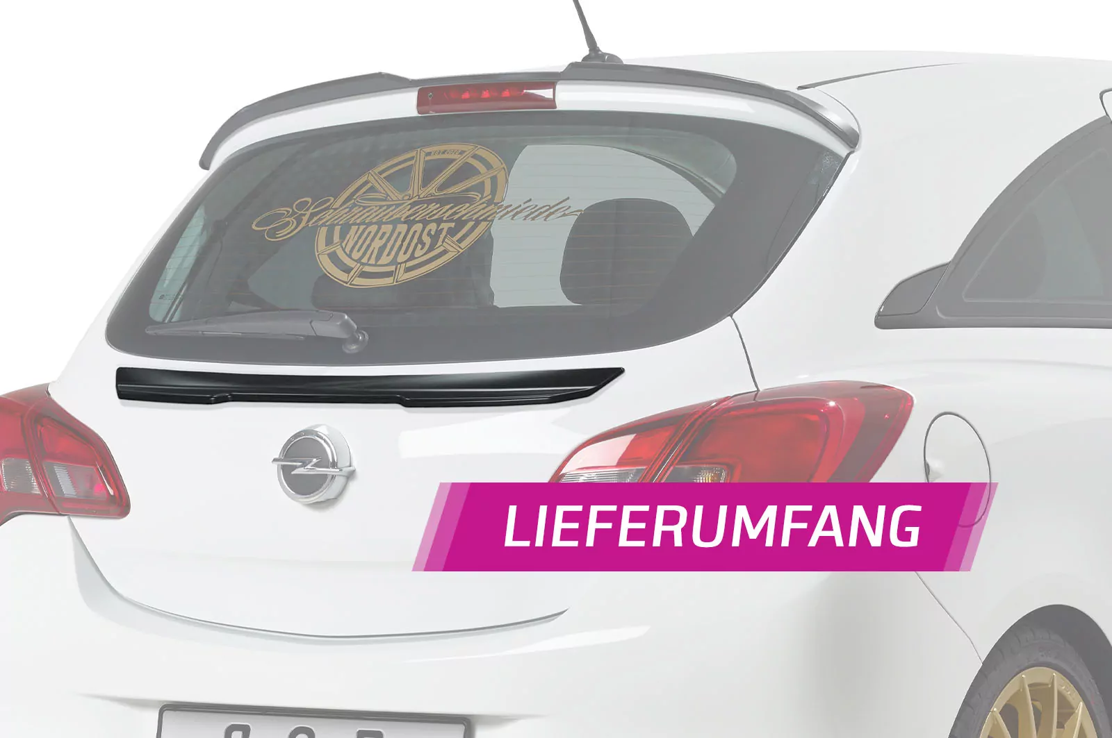 Heckflügel mit ABE für Opel Corsa E HF831 Schwarz Strukturiert