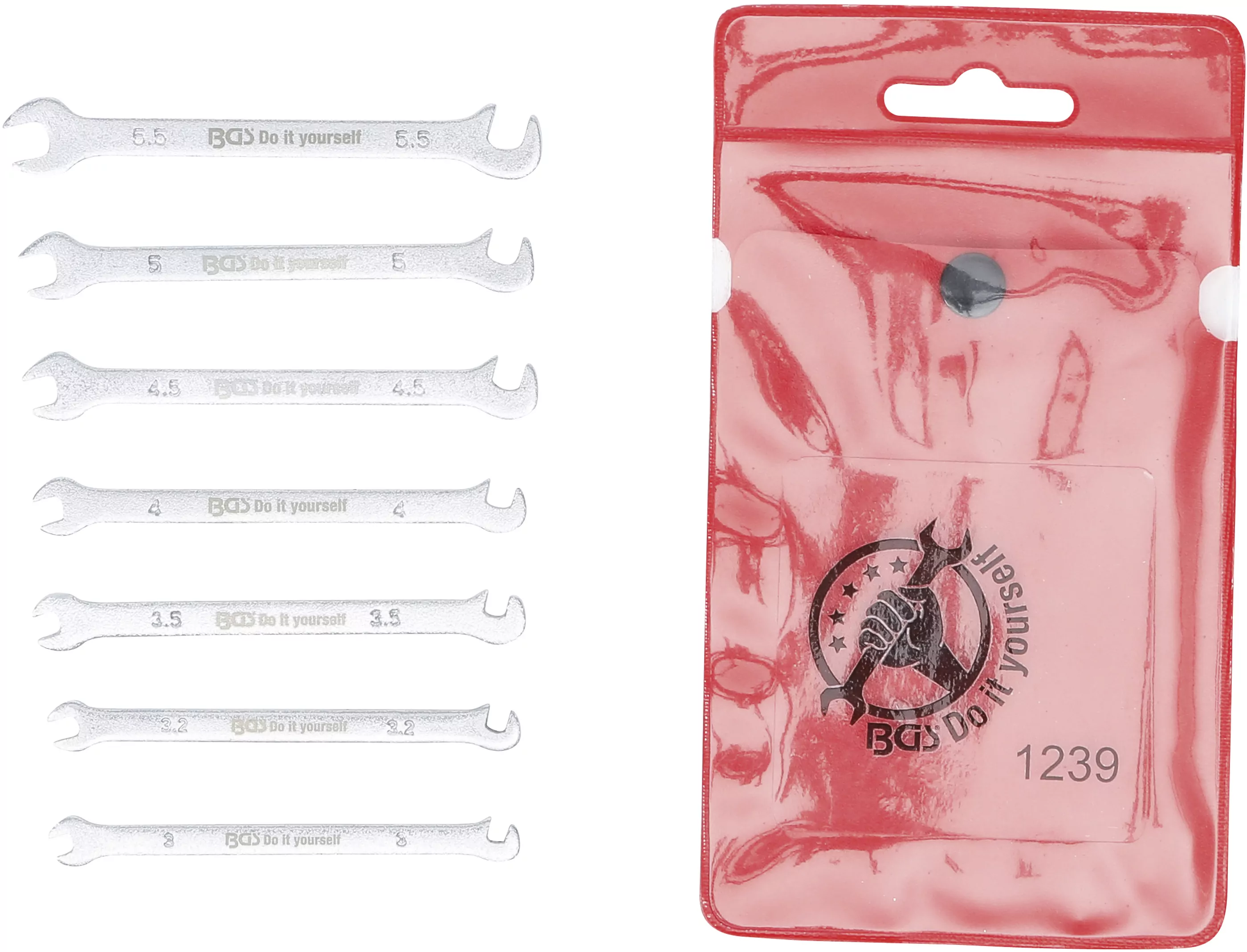 Doppel-Maulschlüssel-Satz | Mini-Ausführung | SW 3 - 5,5 mm | 7-tlg.