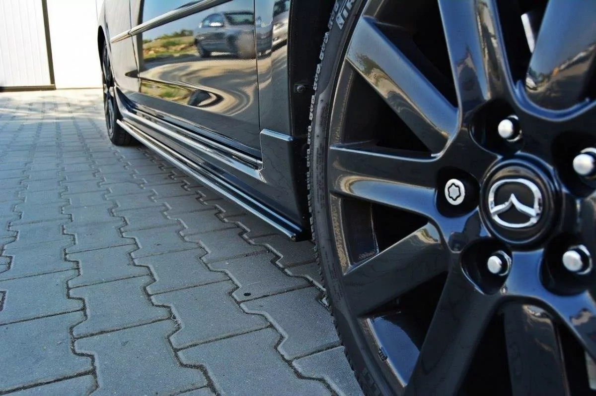 Seitenschweller Ansatz Passend Für Passend Für MAZDA 3 MPS MK1 (vor FL) Schwarz Hochglanz Schwarz Hochglanz