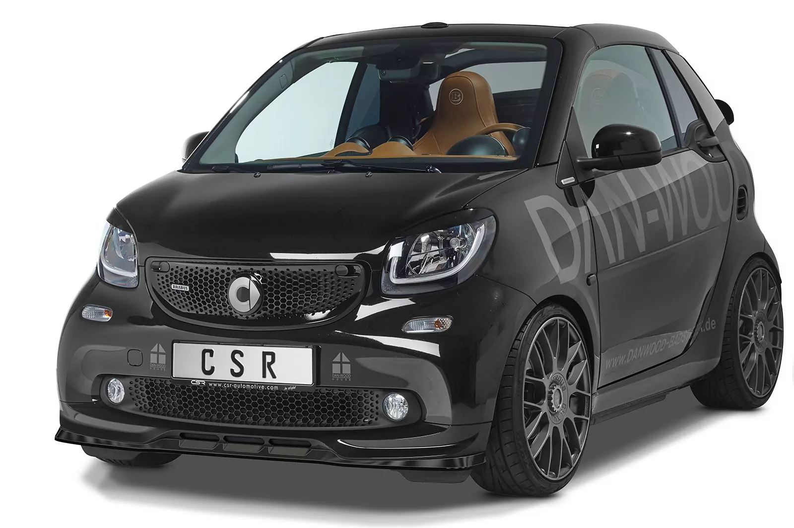 Cup-Spoilerlippe mit ABE für Smart Fortwo 453 Brabus CSL542 Schwarz Strukturiert