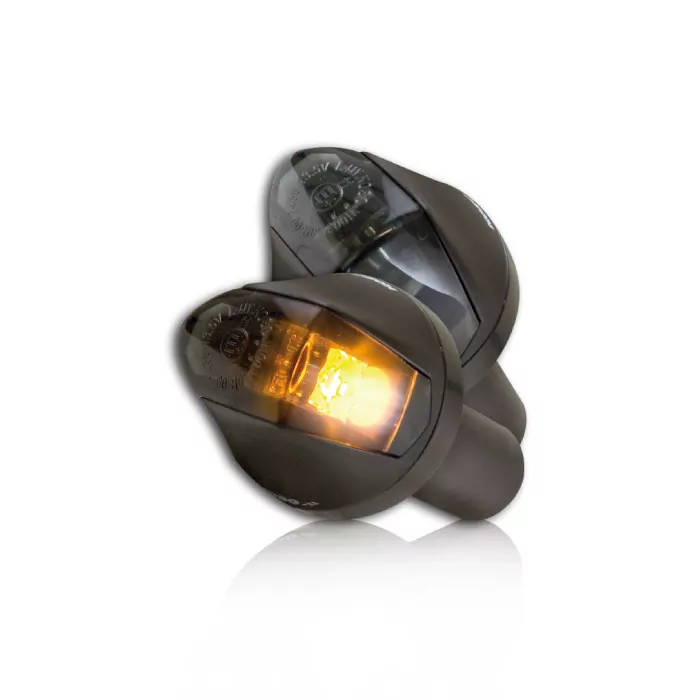 Alu-lenkerendenblinker "knight", Hi-power Led, Stck, Schwarz, Getönt, Maße: Ø 36 X T 36 Mm, E-gep