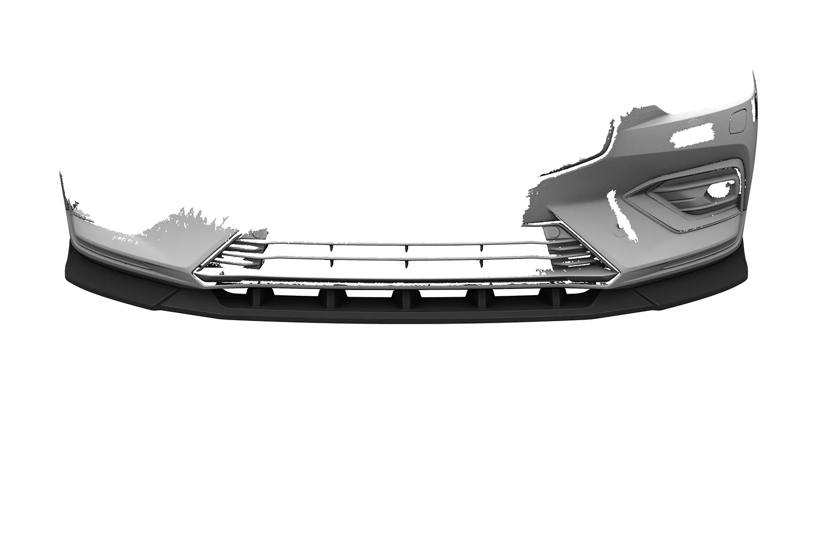 Cup-Spoilerlippe mit ABE für Volvo S60 (3. Gen) / V60 (2. Gen) CSL830 Schwarz Strukturiert