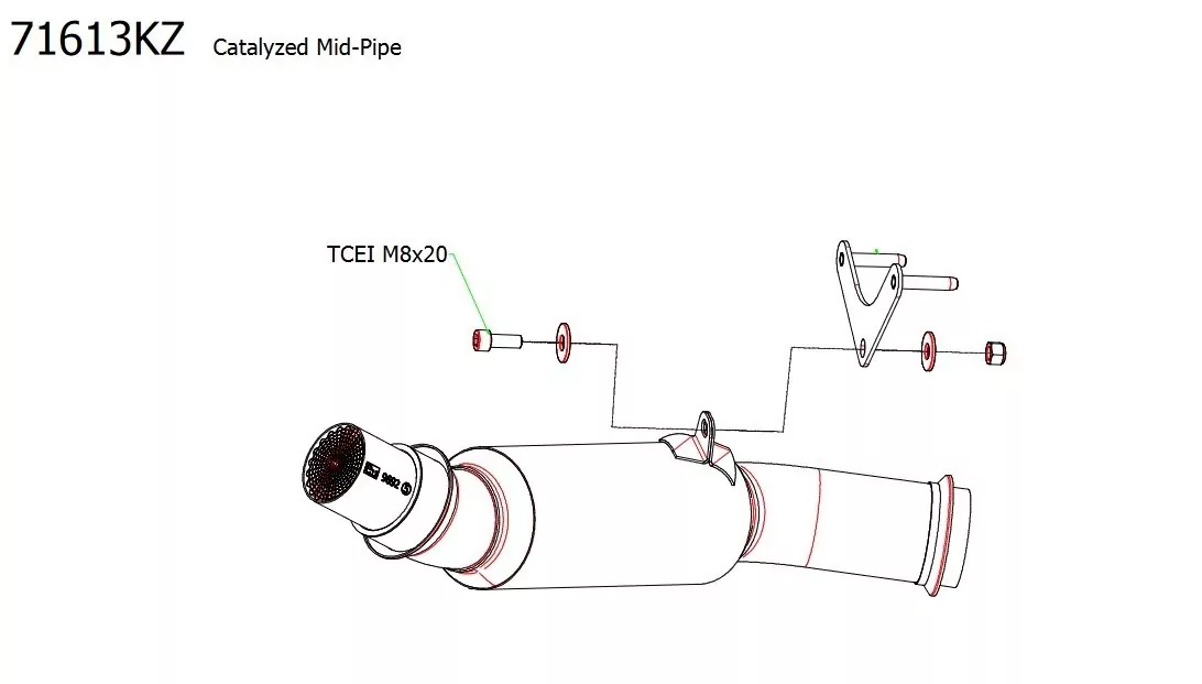 71613KZ-Arrow Verbindungsrohr Mit Kat KTM 1290 Super Duke R (A1/A2) ´14-16
