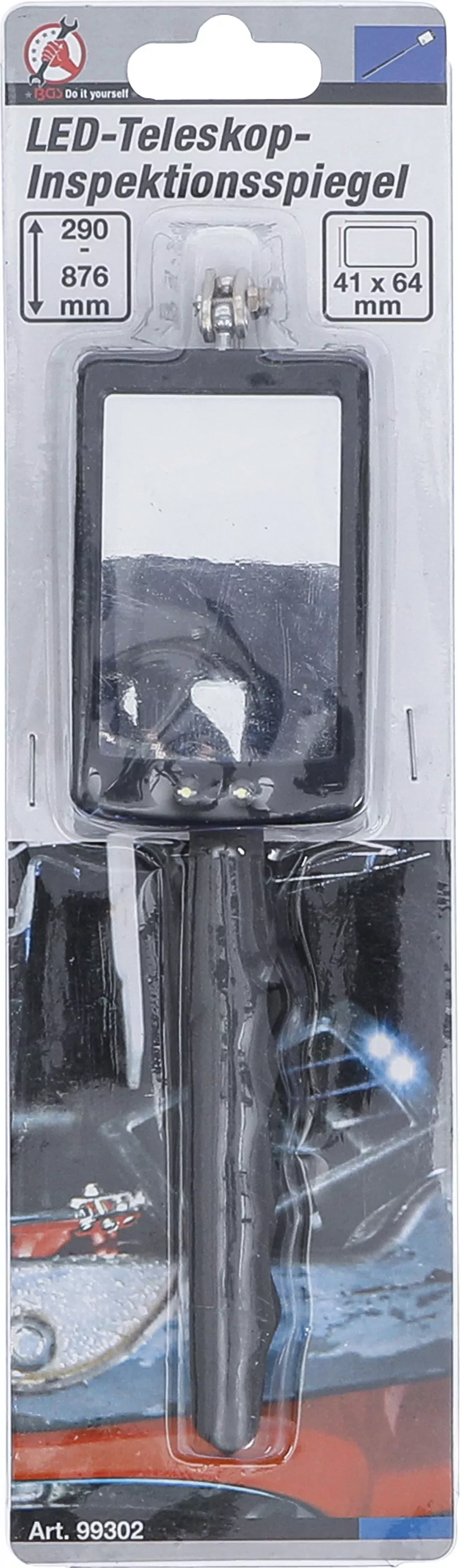 LED-Teleskop-Inspektionsspiegel | 290 - 876 mm