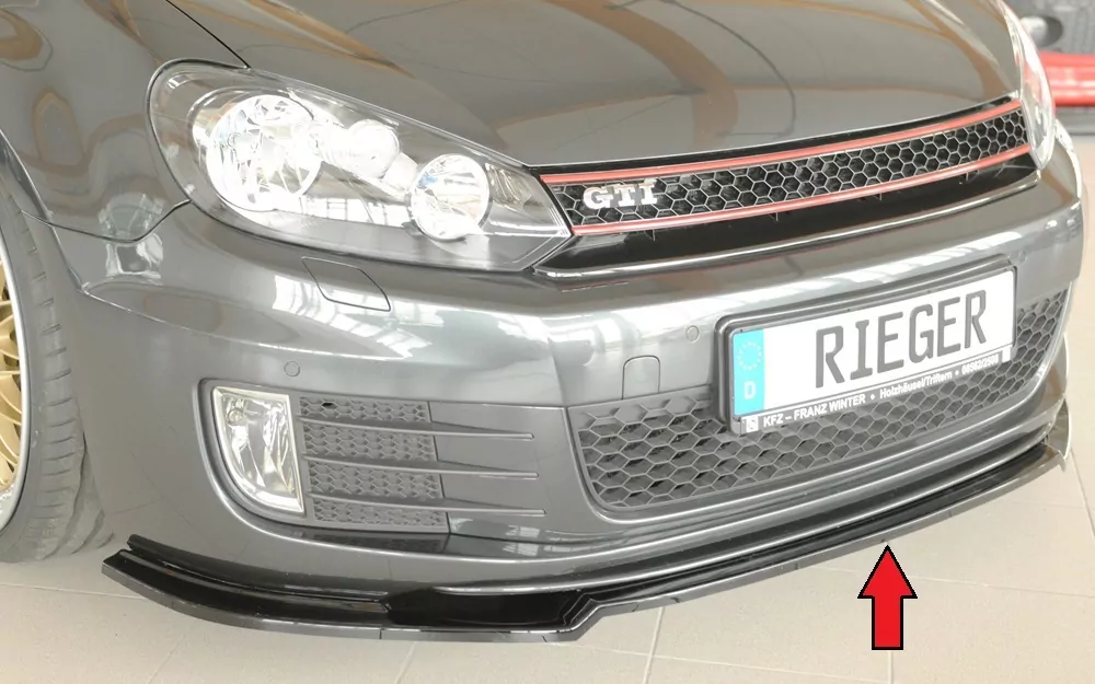 Rieger Spoilerschwert nur für GTI / GTD glanz schwarz für VW Golf 6 GTI Cabrio