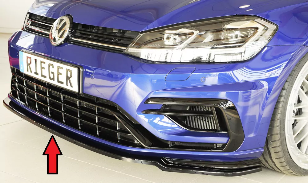 Rieger Spoilerschwert nur für R / R-Line für VW Golf 7 R | 5-tür. 02.17- (ab Facelift) für orig. Frontschürze