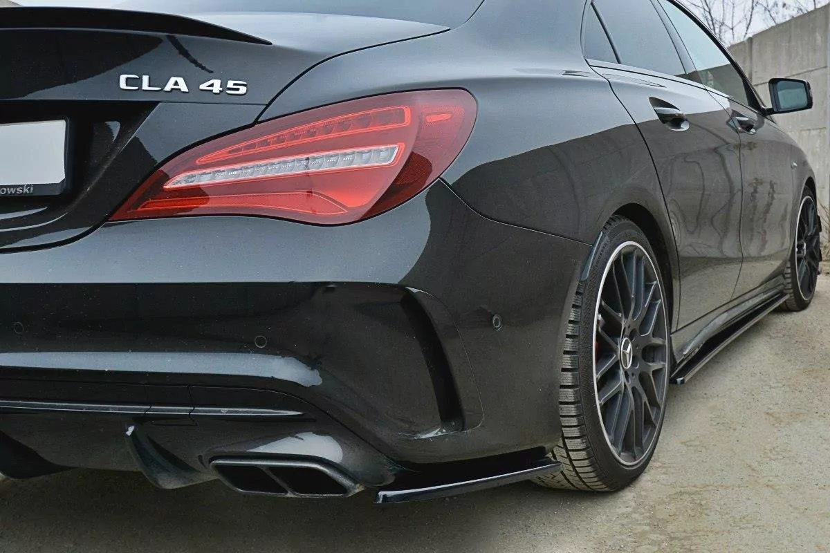 Heck Ansatz Flaps Diffusor Passend Für Diffusor Passend Für Mercedes CLA A45 AMG C117 FL Schwarz Hochglanz Schwarz Hochglanz