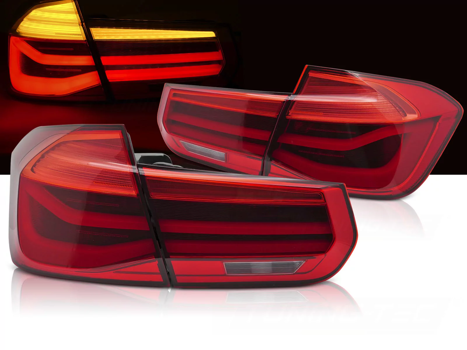Led Bar Seq Tail Lights Red Fits Bmw F30 11-18