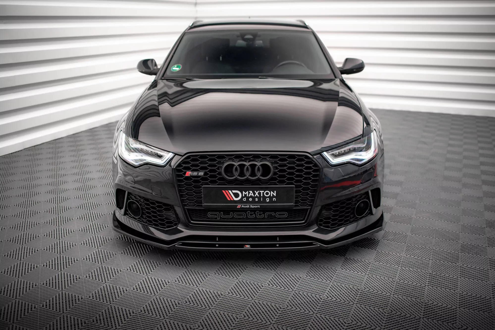 Front Ansatz Für Audi A6 RS6 Look C7 Schwarz Hochglanz