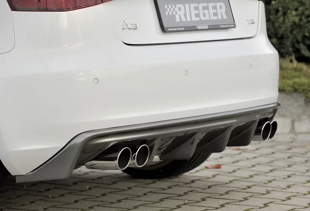 Rieger Heckeinsatz für Audi A3 (8V) - 5-tür. (Sportback 8VA) 07.12-08.16 (bis Facelift) carbon optik