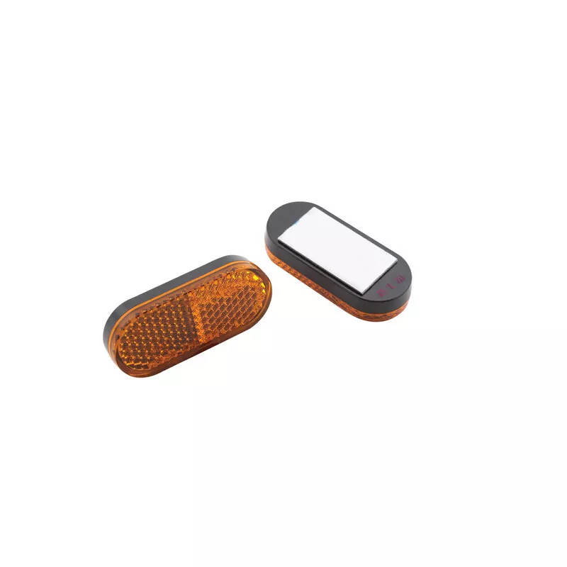 SHIN YO Rückstrahler, bernsteinfarben, abgerundet, mit selbstklebender Folie, 50 x 22 mm