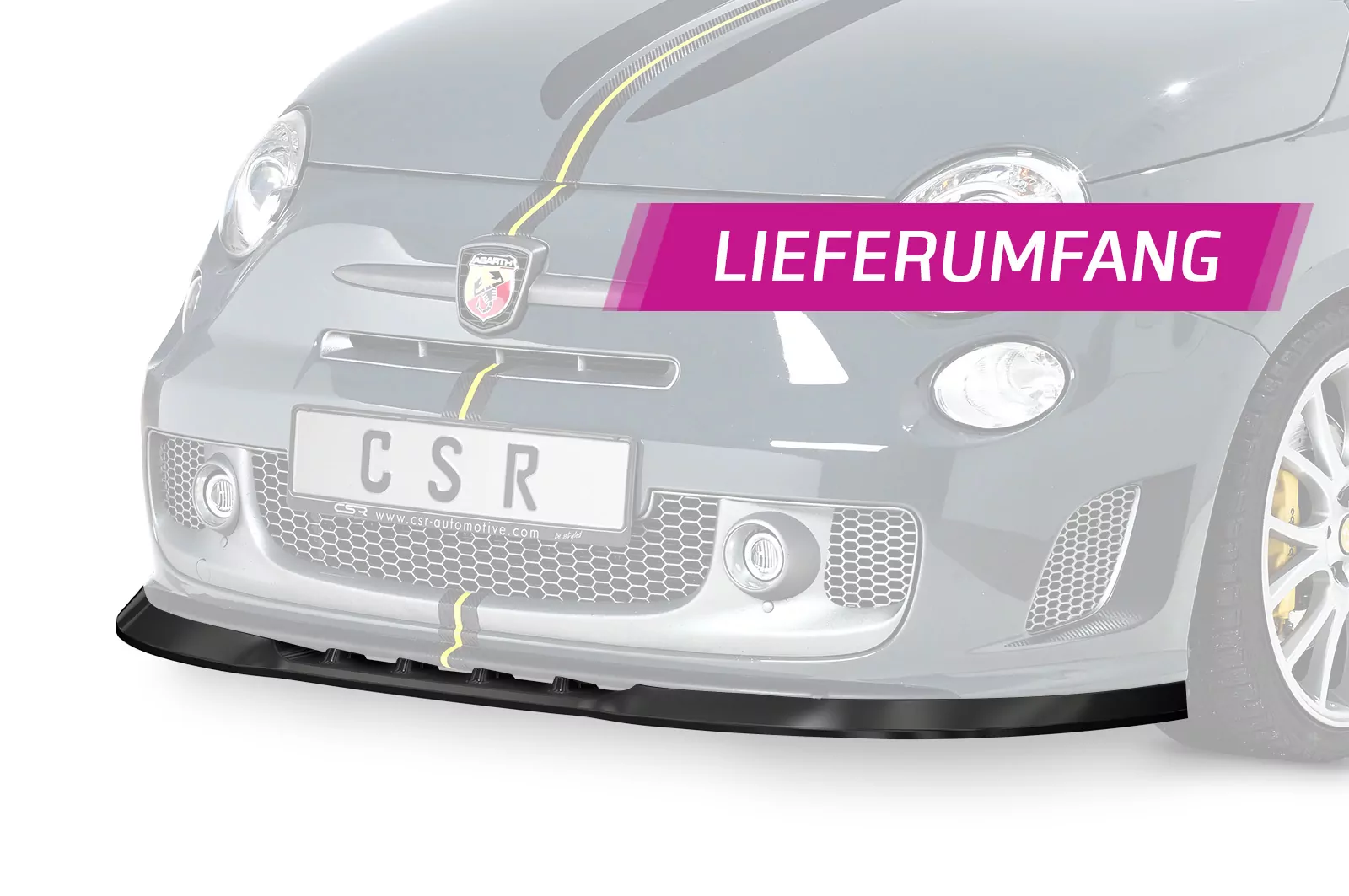 Cup-Spoilerlippe mit ABE für Fiat 500 Abarth 595 CSL490-M Carbon Look (matt)