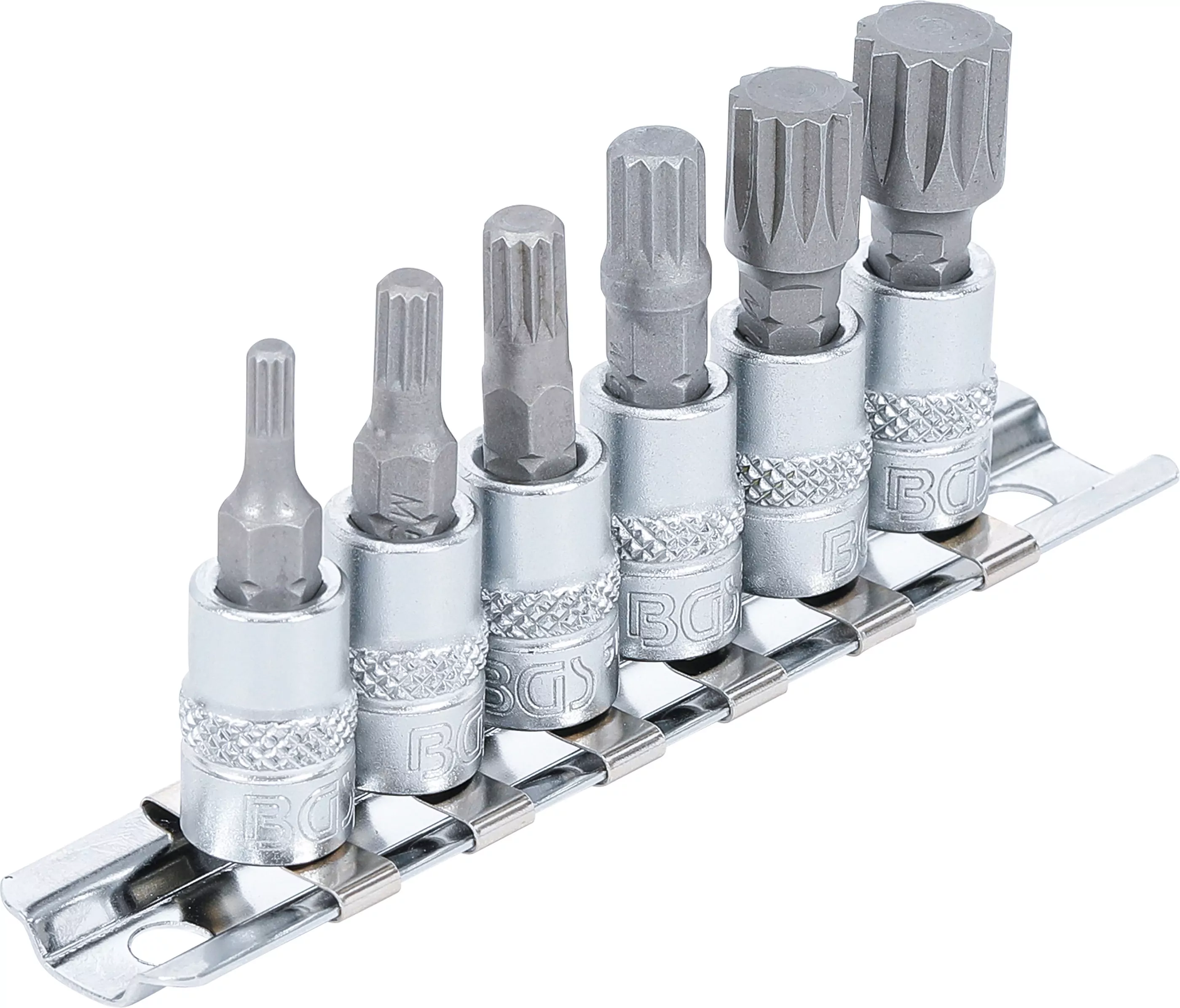 Bit-Einsatz-Satz | Antrieb Innenvierkant 6,3 mm (1/4") | Innenvielzahn (für XZN) M4 - M12 | 6-tlg.