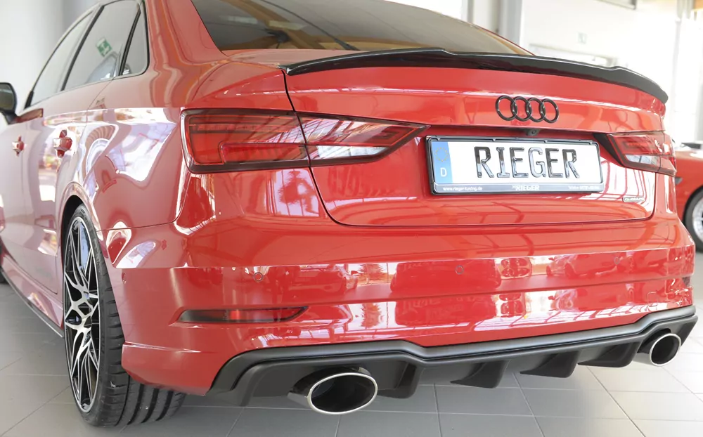 Rieger Heckeinsatz für Audi A3 (8V) - 5-tür. (Limousine 8VS) 09.16- (ab Facelift) carbon optik