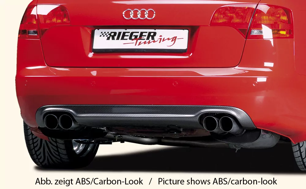 Rieger Heckeinsatz für Audi A4 (8E) Typ B7 - Avant 11.04- (ab Facelift) carbon optik