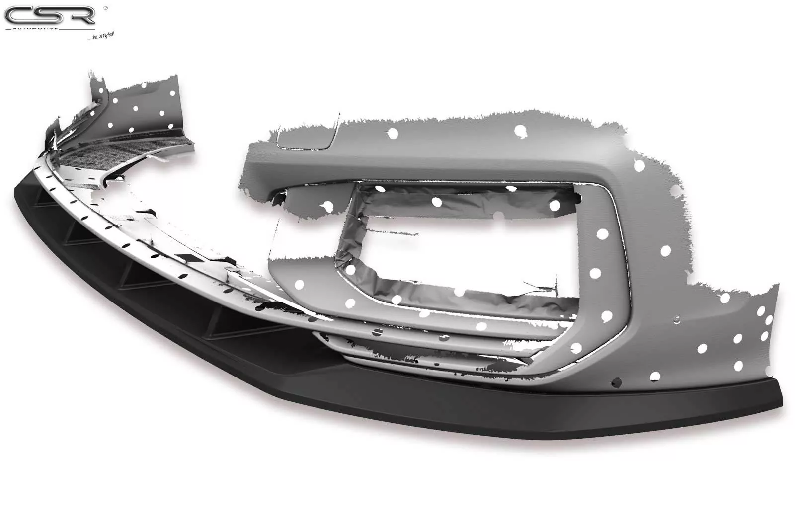 Cup-Spoilerlippe mit ABE für Audi A6 C8 4K S-Line / S6 C8 4K CSL413-M Carbon Look (matt)