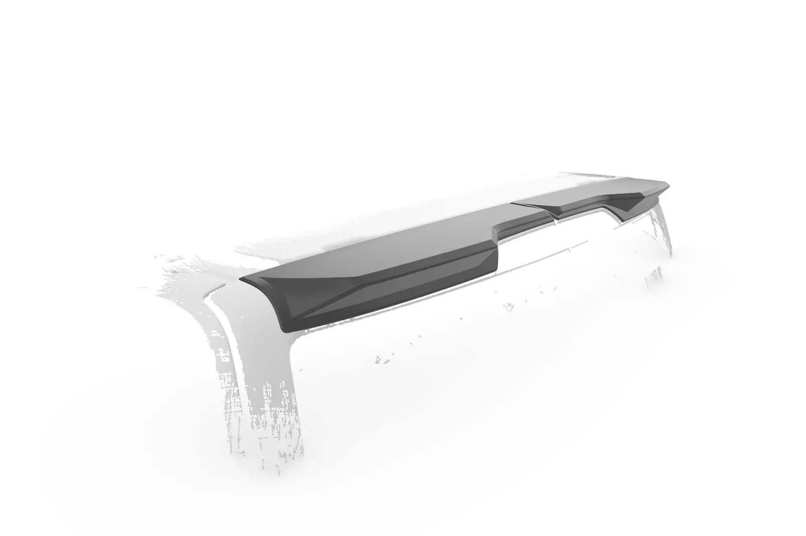 Heckflügel mit ABE für Ford Transit MK7 Custom mit Hecktüren HF964 Schwarz Strukturiert