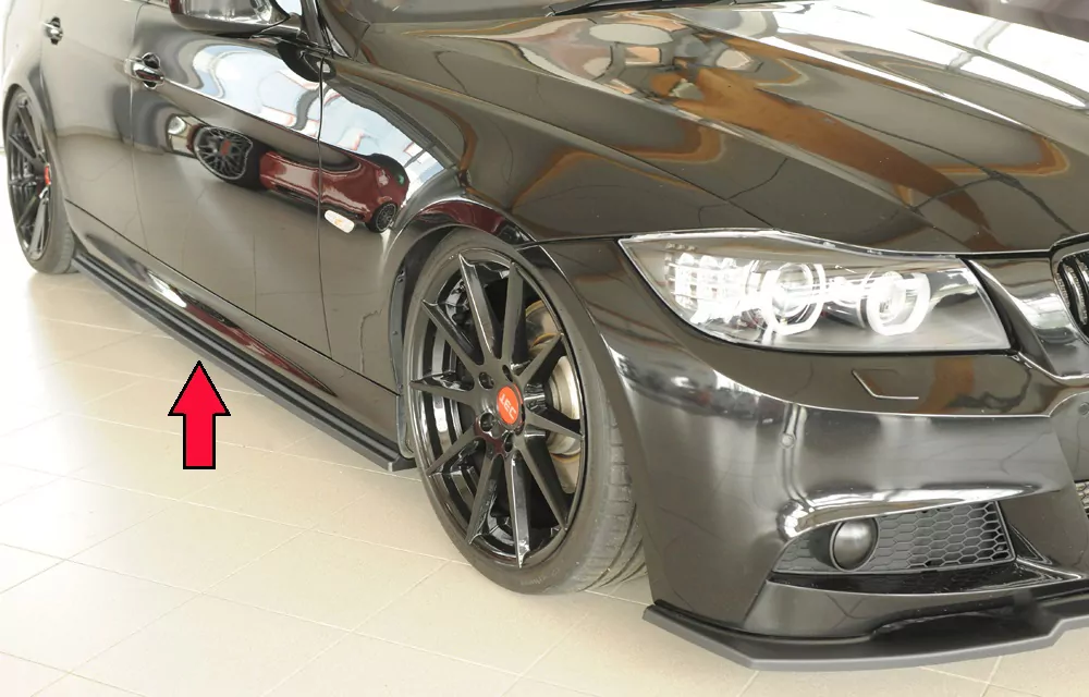 Rieger Seitenschweller rechts ansatz matt schwarz für BMW 3er E91 Touring 09.08- (ab Facelift) LCI