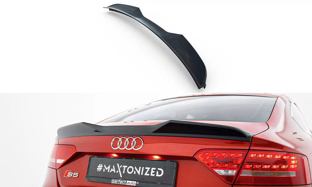 Spoiler CAP Für 3D Audi A5 Sportback S-Line / S5  8T / 8T Facelift Schwarz Hochglanz