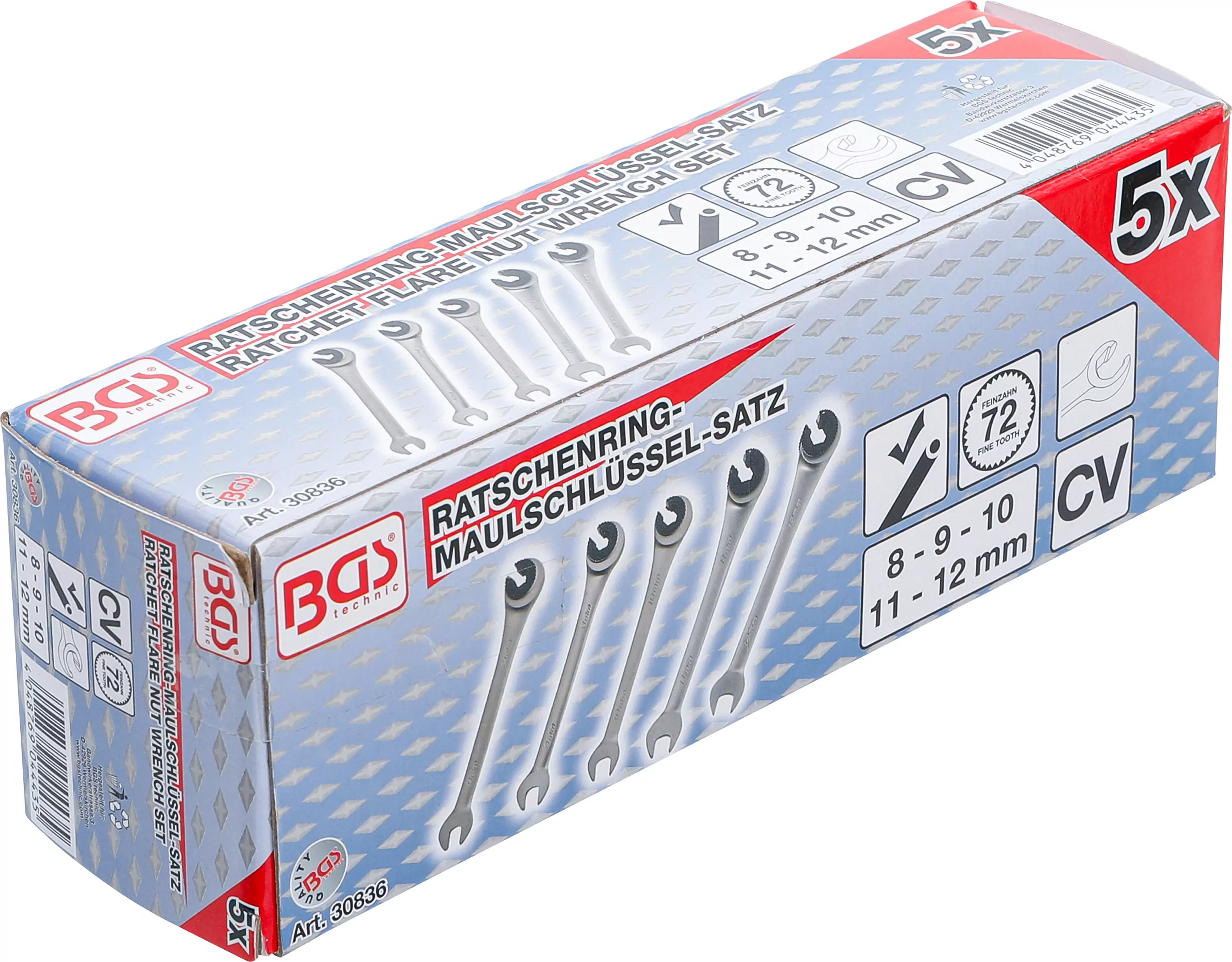 Ratschenring-Maulschlüssel-Satz | offen | 5-tlg.