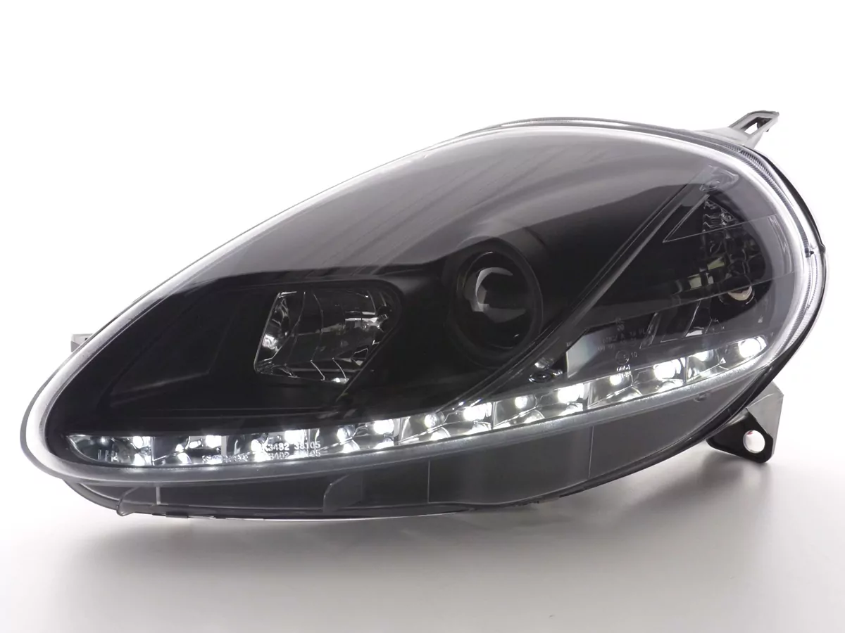Scheinwerfer Set Daylight LED Tagfahrlicht Fiat Grande Punto 199 schwarz