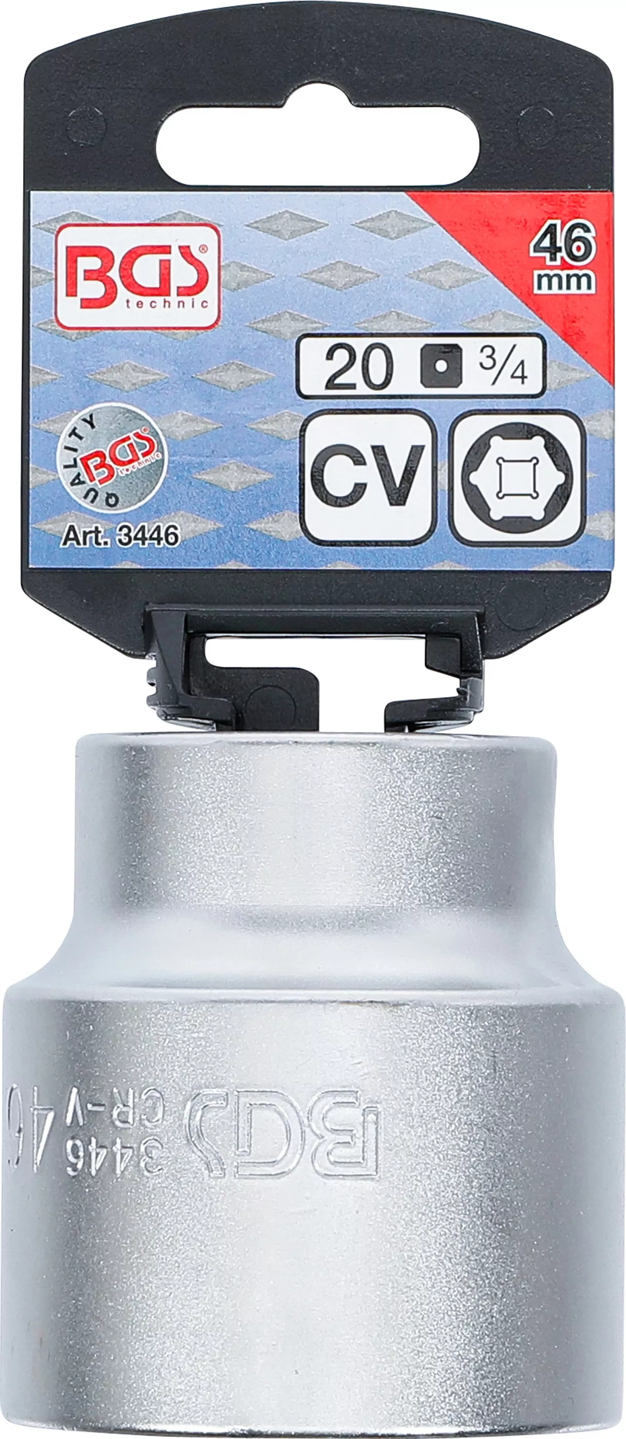 Steckschlüssel-Einsatz Sechskant | Antrieb Innenvierkant 20 mm (3/4") | SW 46 mm