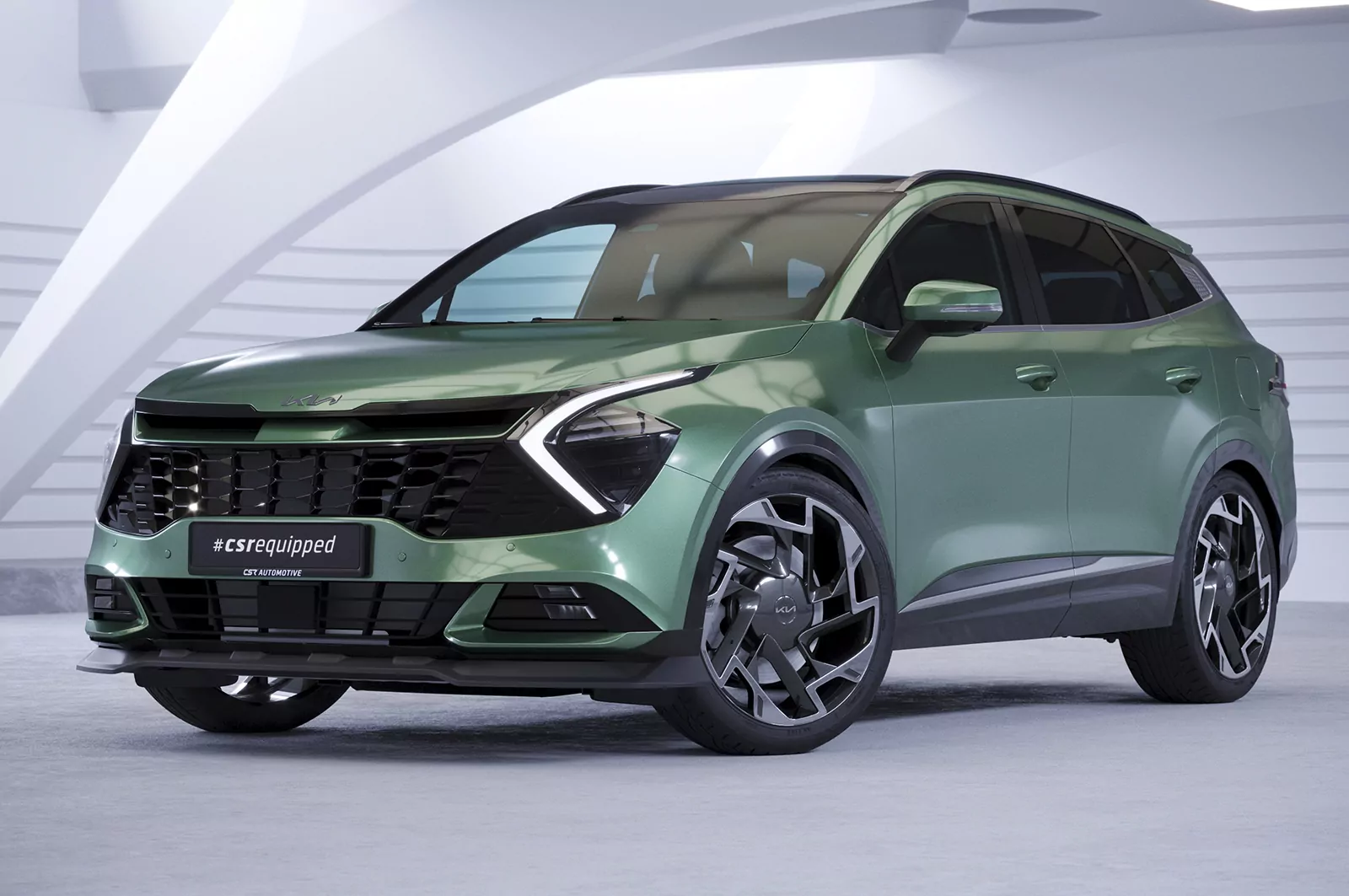 Cup-Spoilerlippe mit ABE für Kia Sportage (NQ5) CSL740 Schwarz Strukturiert