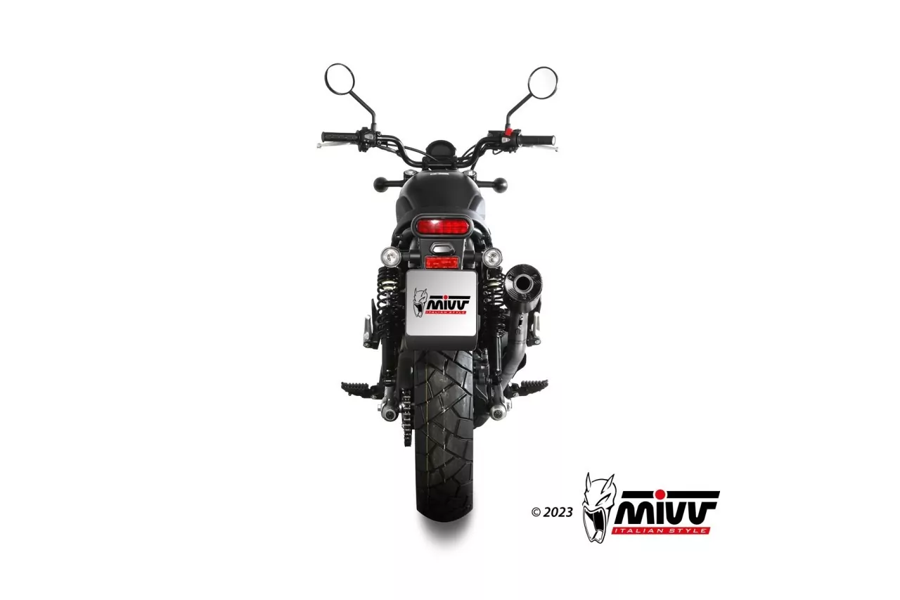 MIVV HR-1 Edelstahl Schwarz Mit Kurzer Carbonendkappe HONDA CL 500 23-24