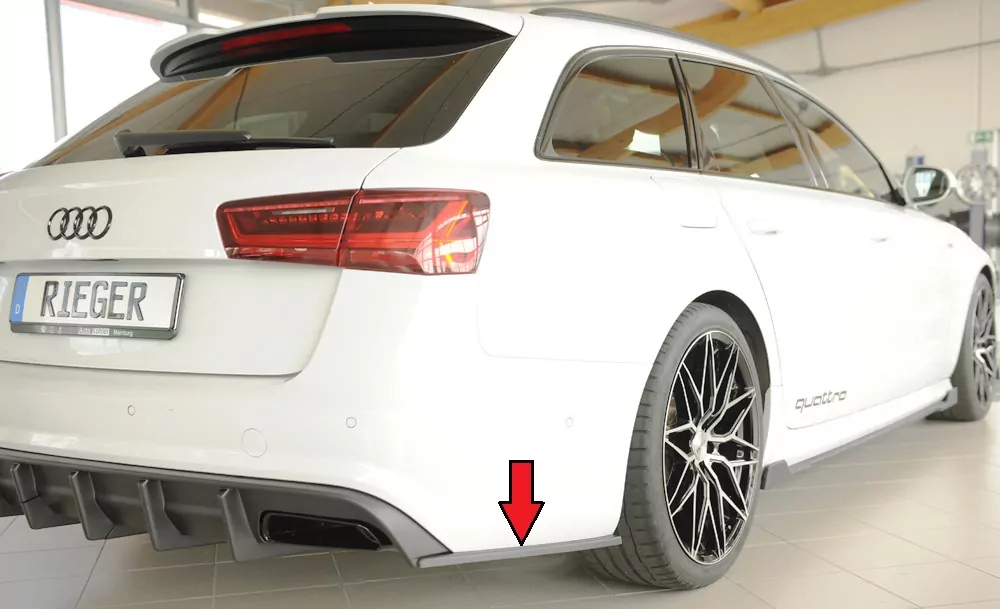 Rieger Heckschürzenansatz seitlich rechts matt schwarz für Audi A6 S6 (4G/C7) Lim. 09.14- (ab Facelift)
