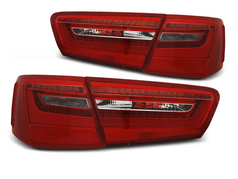 Led Tail Lights Red White Fits Audi A6 C7 11-10.14