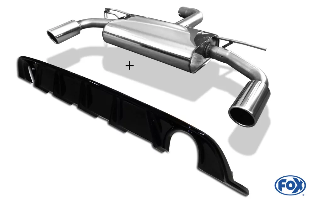 VW Golf VII Facelift Einzelradaufhängung - Einsatz schwarz  Endschalldämpfer rechts/links - 1x100 Typ 16 rechts/links inkl. Heckeinsatz schwarz lackiert