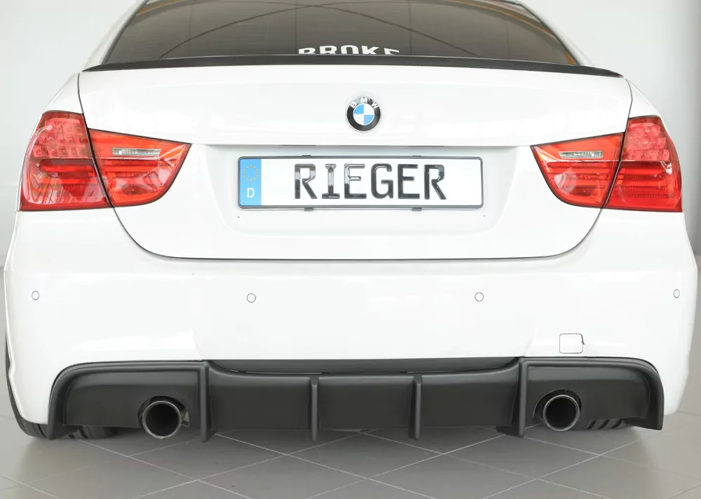 Rieger Heckeinsatz matt schwarz für BMW 3er E91 Touring 09.08- (ab Facelift) LCI
