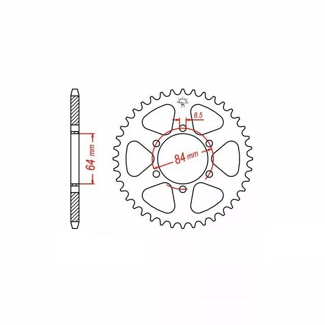 Kettenrad Stahl 51 Zähne Teilung 428