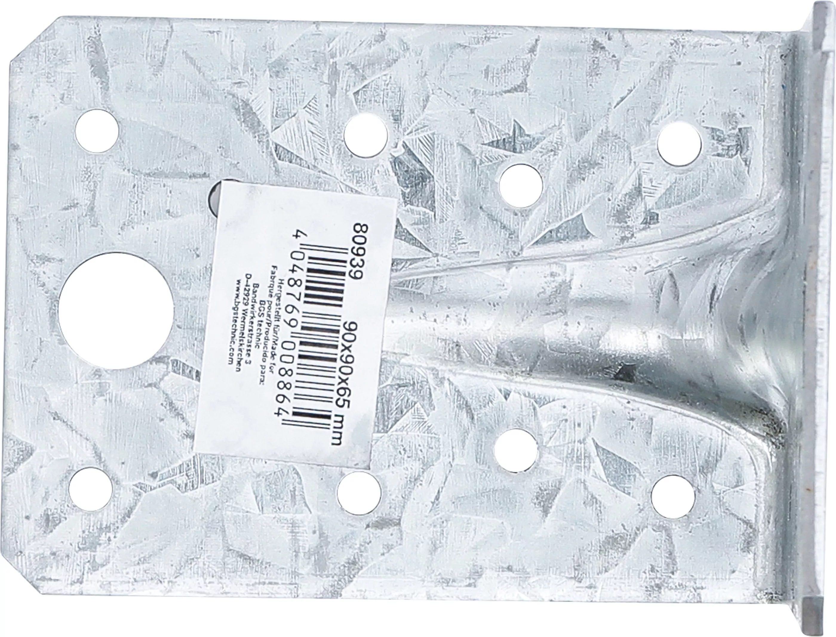 Winkelverbinder | mit Sicke | 90 x 90 x 65 x 2,5 mm