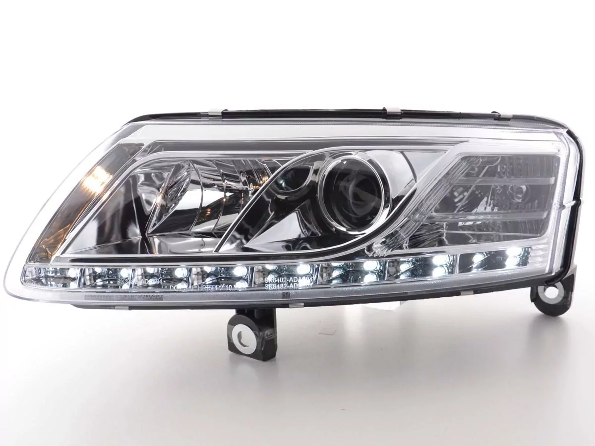 Scheinwerfer Set Daylight LED Tagfahrlicht Audi A6 Typ 4F Bj. 04-08 chrom
