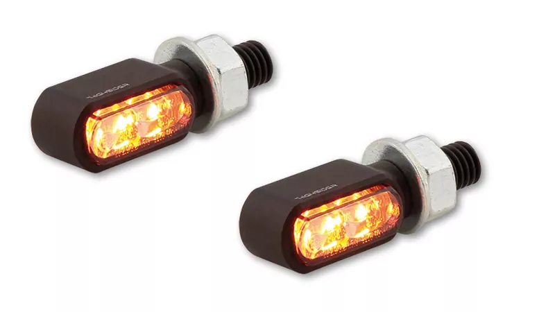 HIGHSIDER pro Little Bronx LED Taillight/Indicator Black/Smoke 3in1, CNC, E-Approved (Pair)