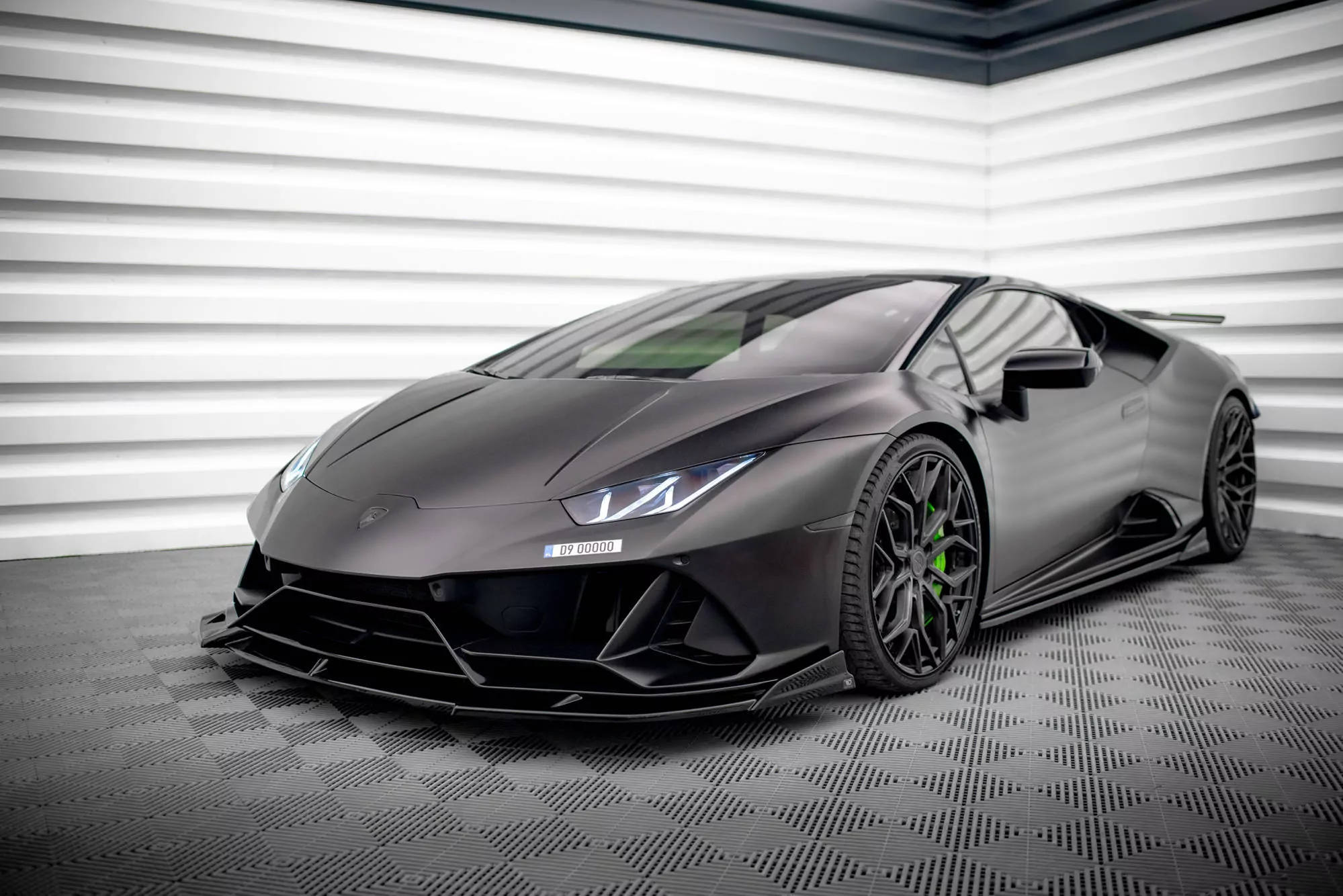 Front Ansatz Für Lamborghini Huracan EVO AWD Schwarz Hochglanz