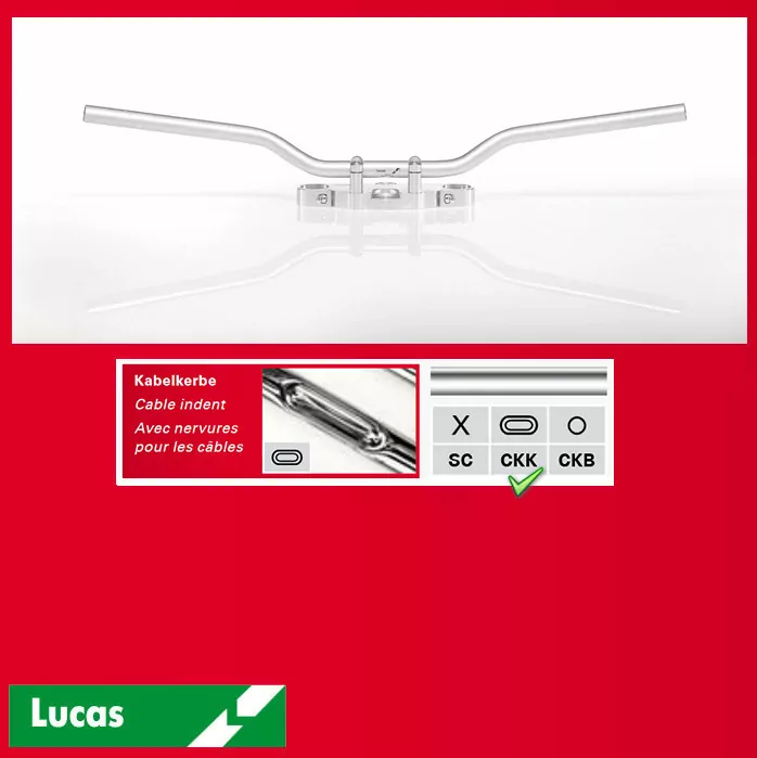 Stahllenker "Speedfighter", Stahl, verchromt 1 ZOLL (25,4 MM) mit Kabelkerben, Breite: 860mm