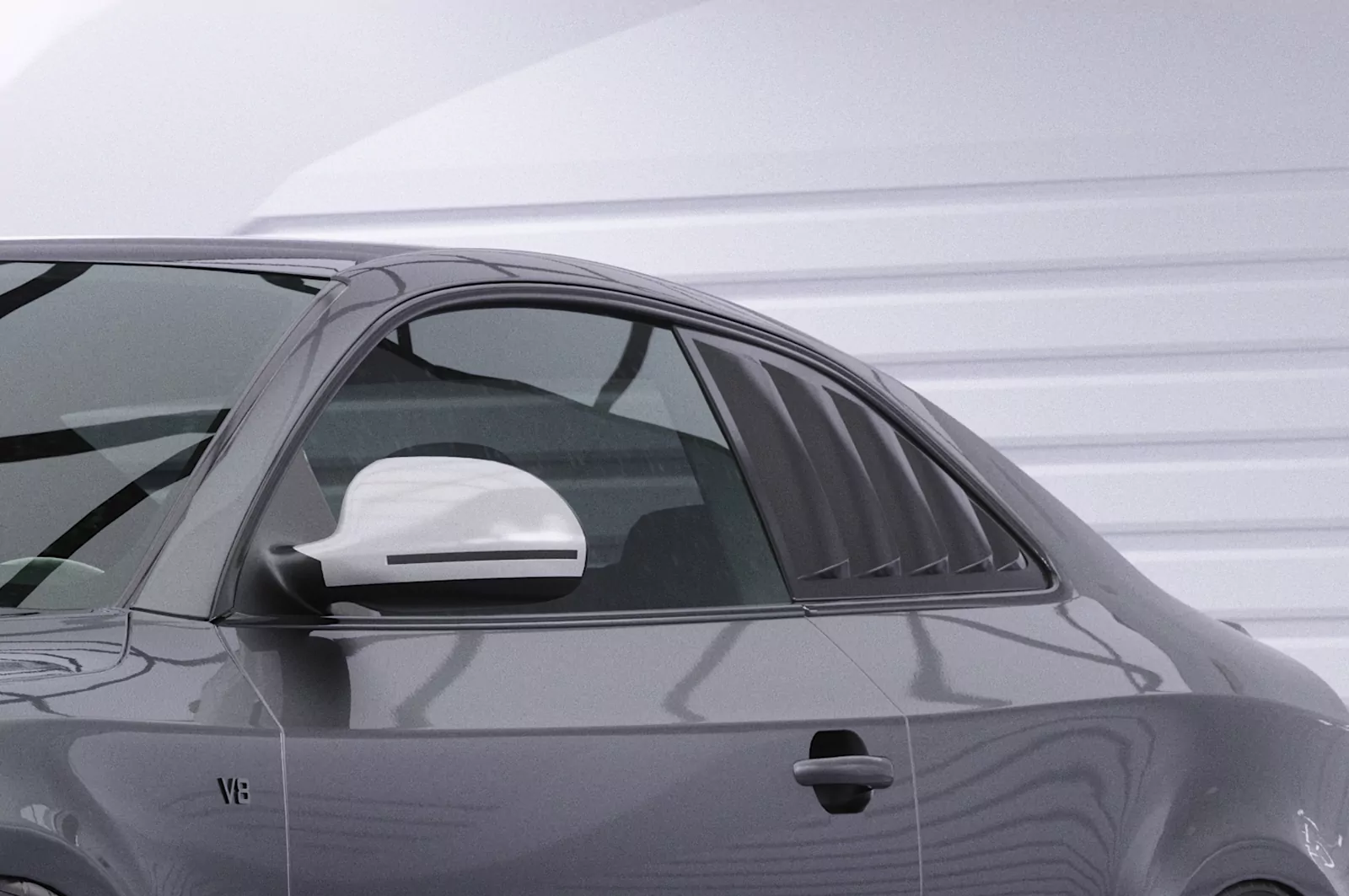 Seitenscheibenblenden für Audi A5 / S5 / RS5 (8T) Coupe SSB019 Schwarz Strukturiert