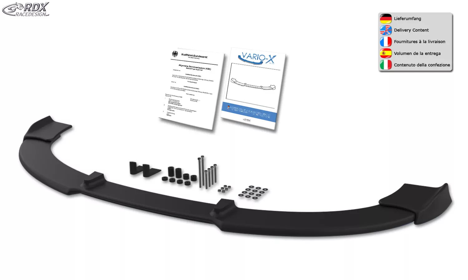 RDX Frontspoiler VARIO-X für OPEL Crossland X Frontlippe Front Ansatz Vorne Spoilerlippe